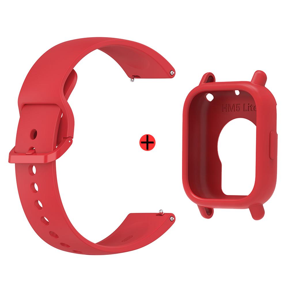 Pro Redmi Watch 5 Lite Silikonový řemínek k hodinkám + Pouzdro Sportovní pásek Spona stejné barvy Náhradní náramek pro Redmi Watch 5 Lite