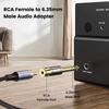 MOSWAG To RCA Female RCA To Audio Mono Plug Male To RCA Mother Connector Compatible with Home Theater and Musical Instruments 6.35mm Adapter, 6.35mm
