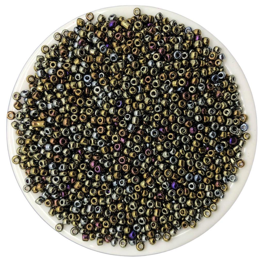 Solid Color 2/3/4mm Glass Seed Beads, Silver Lined, Dyed AB Cream, Round for Handmade Beading & Bracelets.