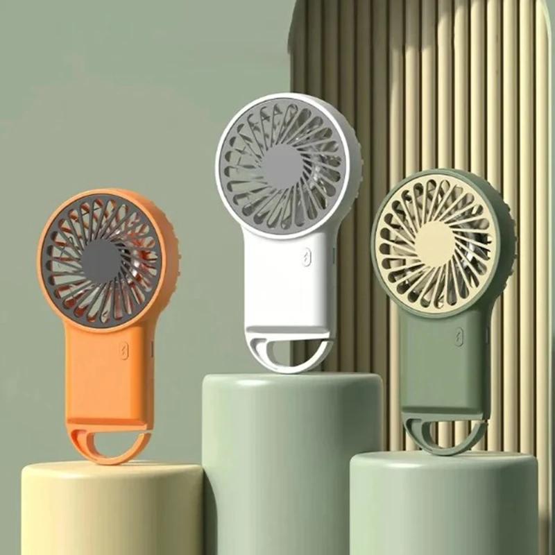 Electric Mini Fan 3 Wind Speed Portable Pocket Fan For Travel Indoor Outdoor Usb Desktop Rechargeable Handheld Fan with Hook