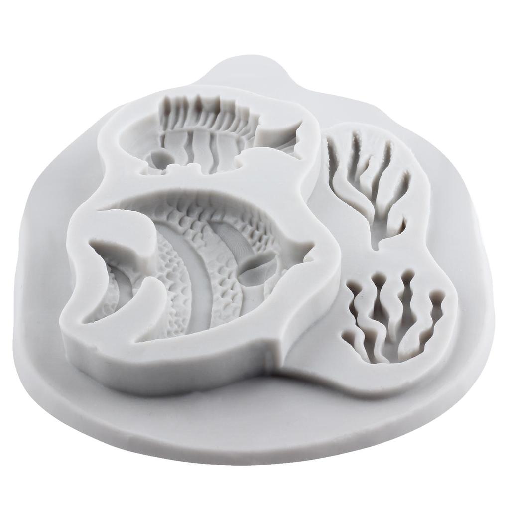 Mermaid Dolphin Silicone Mold Fish Turtle Crab Octopus Seahorse Molds Cake Decorating Tools Cupcake Topper Candy Resin Clay Chocolate Gumpaste Mold