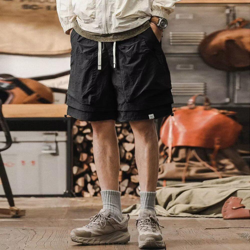 Men's Summer Casual 5-Inch Shorts Outdoor Waterproof Quick-Dry Workwear Shorts