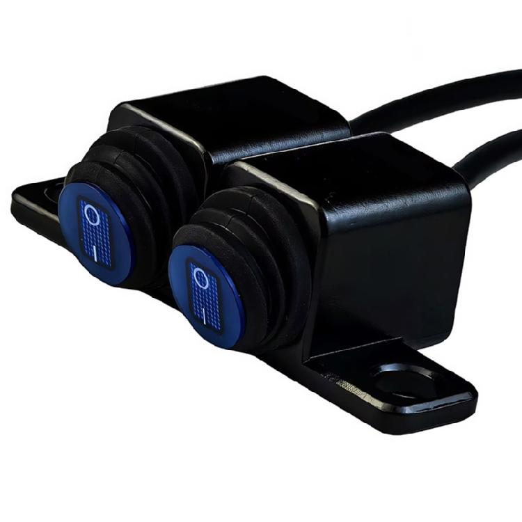 Motorbike Accessories Blue Light 2 Control Button Handlebar ON Off Switches Motorcycle Switches Waterproof for Headlight