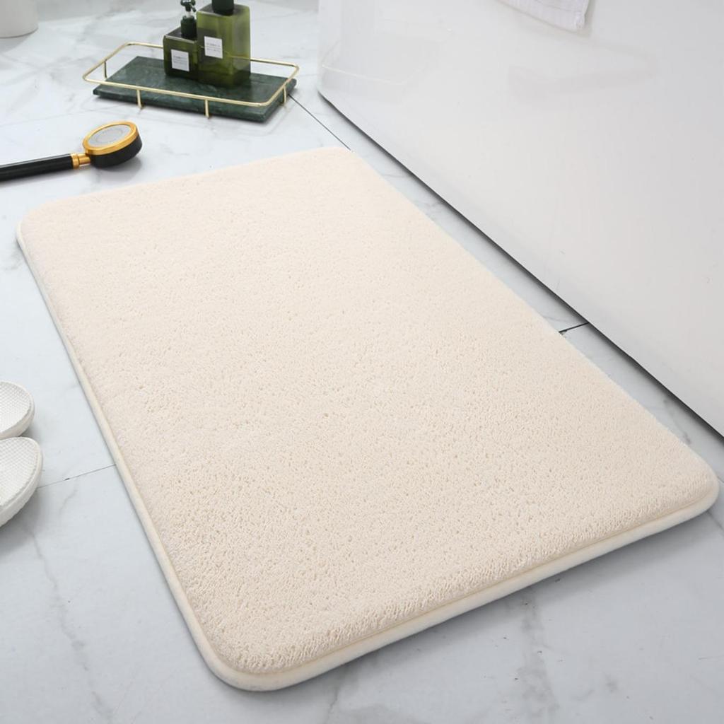 Fleece Engraving Bathroom Thickening Mat Bath Non-slip Carpets In Wash Basin Bathtub Side Floor Rug Shower Room Doormat Memory Foam 3D Pad