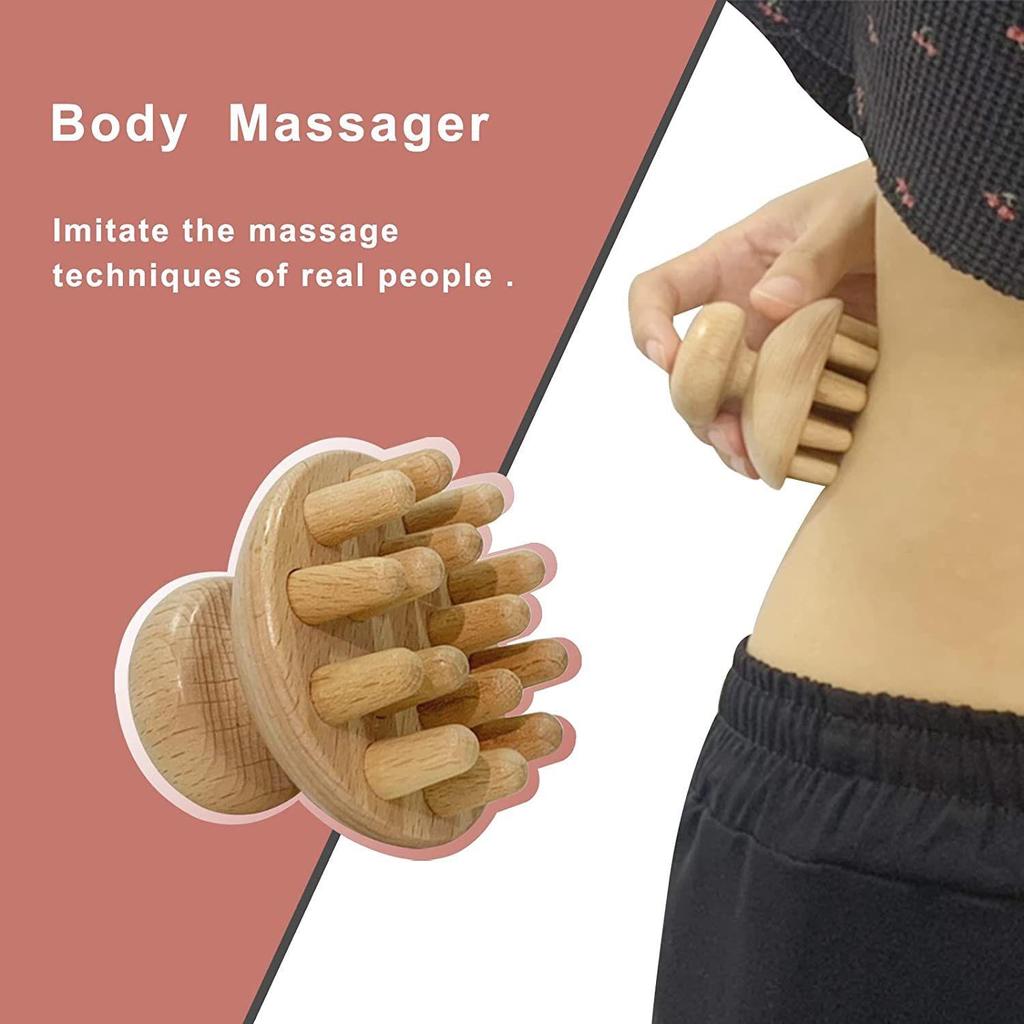 Hölzerner Kopfmassager Holztherapie-Werkzeuge Massage Pilzform-Massagegerät Anti-Cellulite Linderung Muskelverspannungen für Ganzkörperanwendung