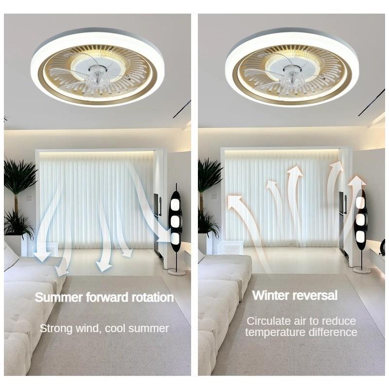 49.5*13cm Living Room Minimalist Integrated Pendant Light Fan Household Silent Electric Fan Light Modern Bedroom Ceiling Fan Lamp