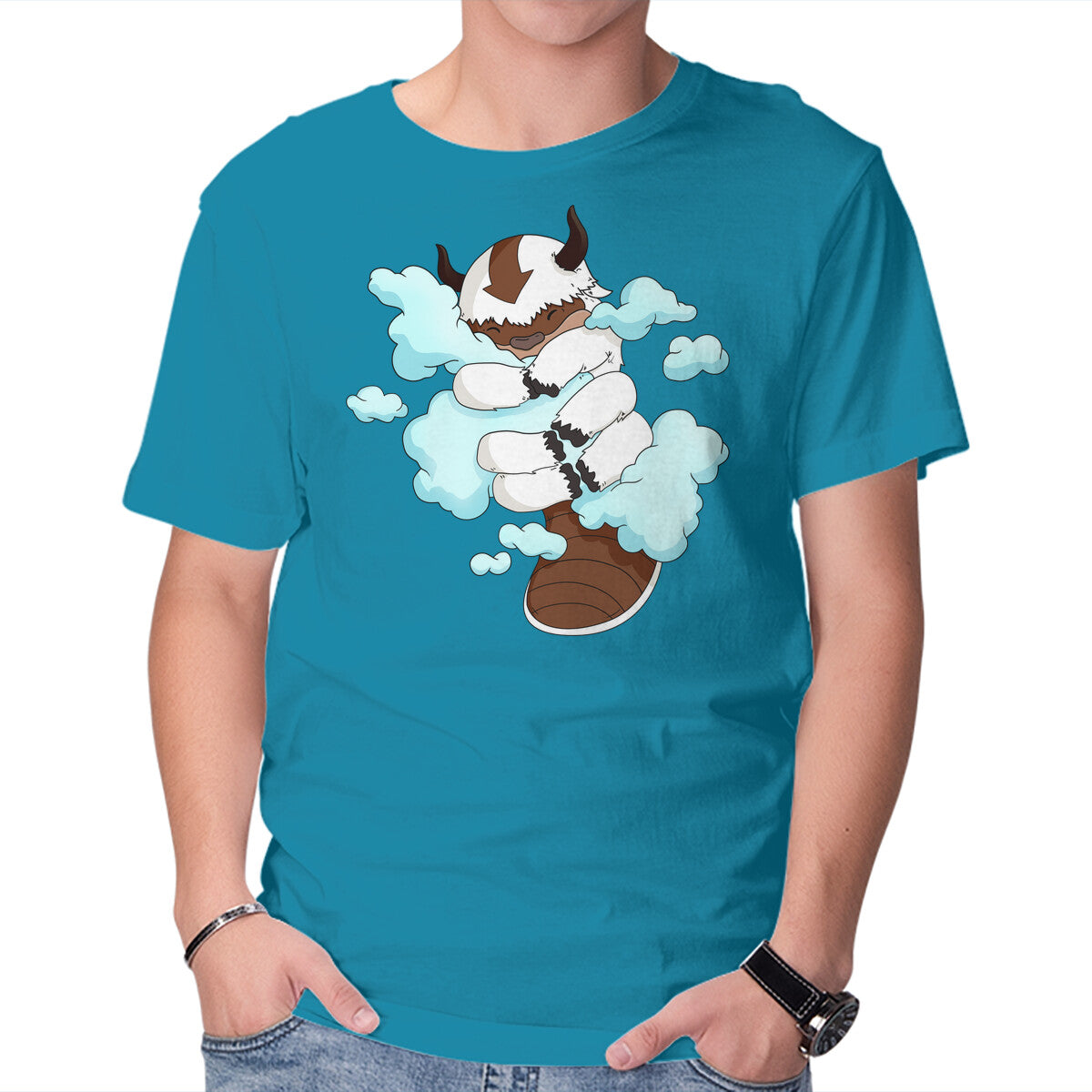Unisex Crew Neck T-Shirt HUG Graphic Short Sleeve Casual Tee L