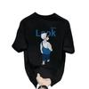 Pure Cotton American Short-Sleeved T-Shirt Men'S Hong Kong Fashion Brand Letter Printing Loose Large Size Hip-Hop Half Sleeve