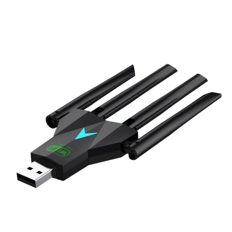 WLAN USB Adapter Dual Band 2,4 GHz + 5 GHz Dongle USB 3.0 Hochgeschwindigkeits 4-Antennen Drahtlose Karte Empfänger für PC/Laptop Win