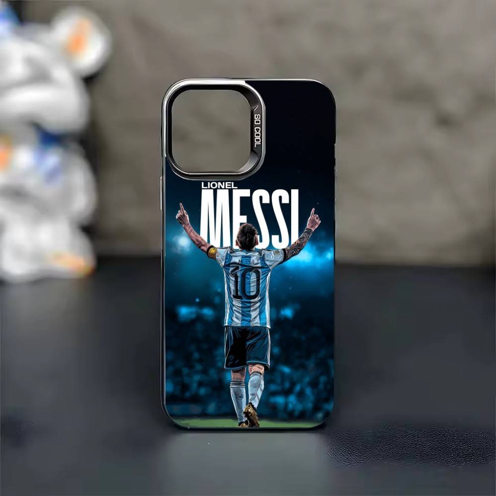 Piłka nożna L-Lionel m-Messi 10 Etui na telefon Dla iPhone 17 16 15 14 13 12 11 Pro Max Plus Srebrne cukierkowe Matowe Pokrowiec