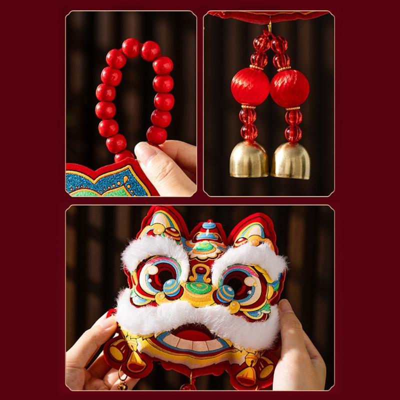 Year of Horse Festival Decoration Velvety Cotton Fabric Chinese New Year Ornaments for Entrydoor Wall Home Decoration
