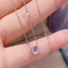 S925 Sterling Silver Moissanite Necklace Women Simple Luxury Classic Four Prong Pendant Collarbone Chain Jewelry
