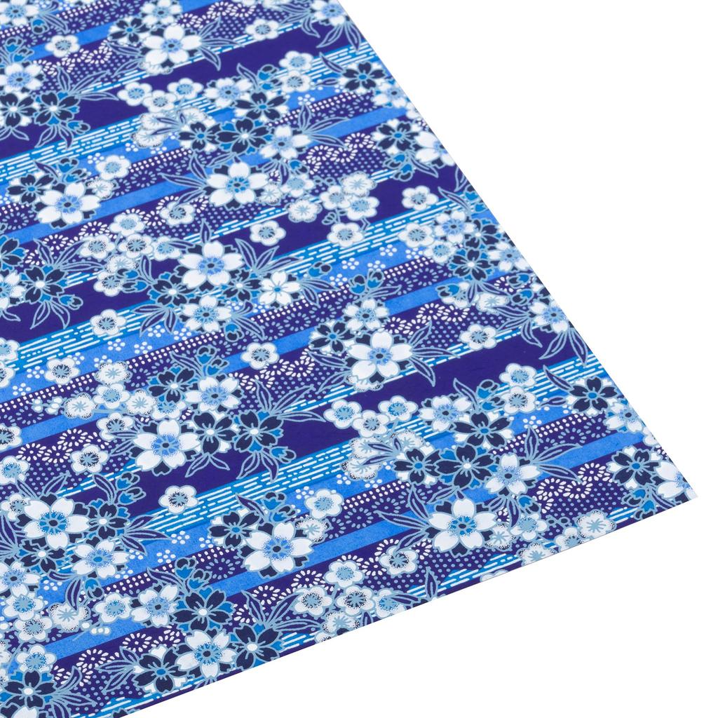 Kawasumi Washi Special Chiyogami Yuzen Washi B4 X 10 Patterns Indigo-Style Hand-Dyed Paper, Size, 25.7 36.4 Cm,