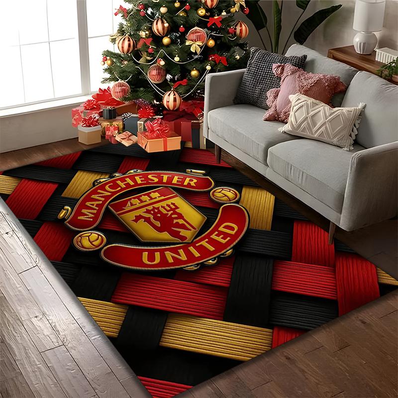 1pc Digital Printed Chair Rug for Home Office Use, Manchester United Manchester City Carpet Appropriate for All Seasons, Soft Area Carpet