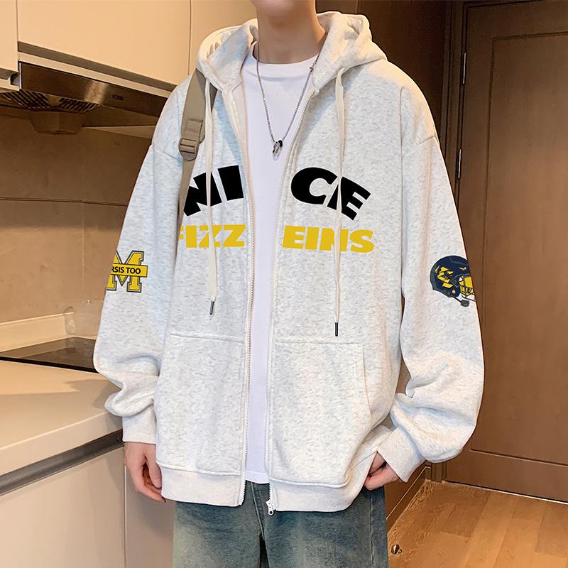 Men's Loose Fit Hooded Cardigan - Trendy American Style, Autumn/Winter 2025 Collection