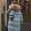 2024 Women's Mid-Length Korean Style Down Cotton Jacket - Winter, Large Size, Loose Fit, Thick Puffer