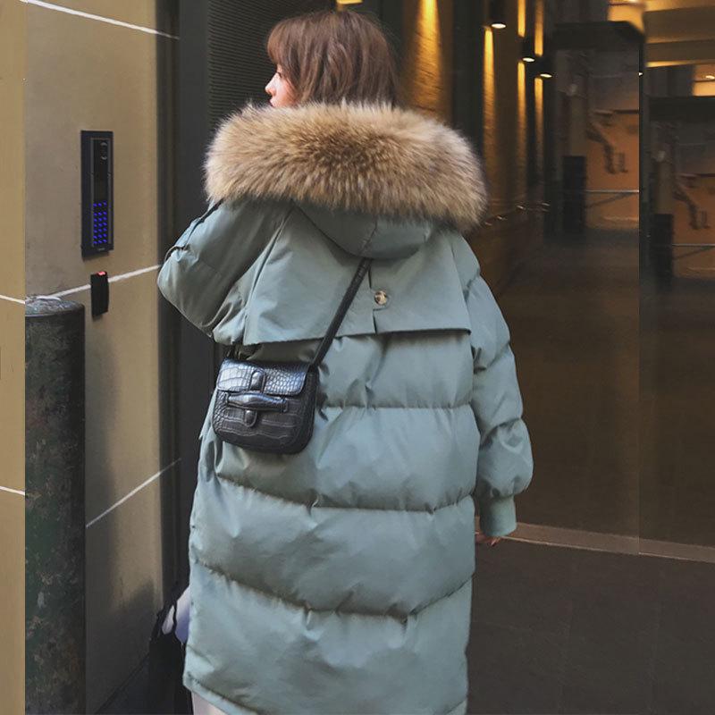 

2024 Women s Mid-Length Korean Style Down Cotton Jacket - Winter, Large Size, Loose Fit, Thick Puffer M