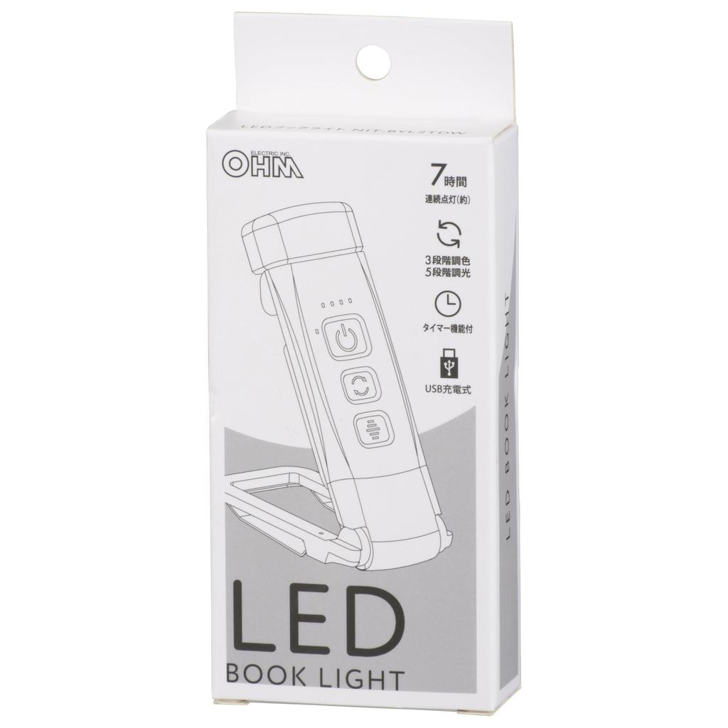 OHM Rechargeable LED Book Light, Clip-on Reading Light, Book Light  OHM Electric NIT-BYL2TDW 06-5219