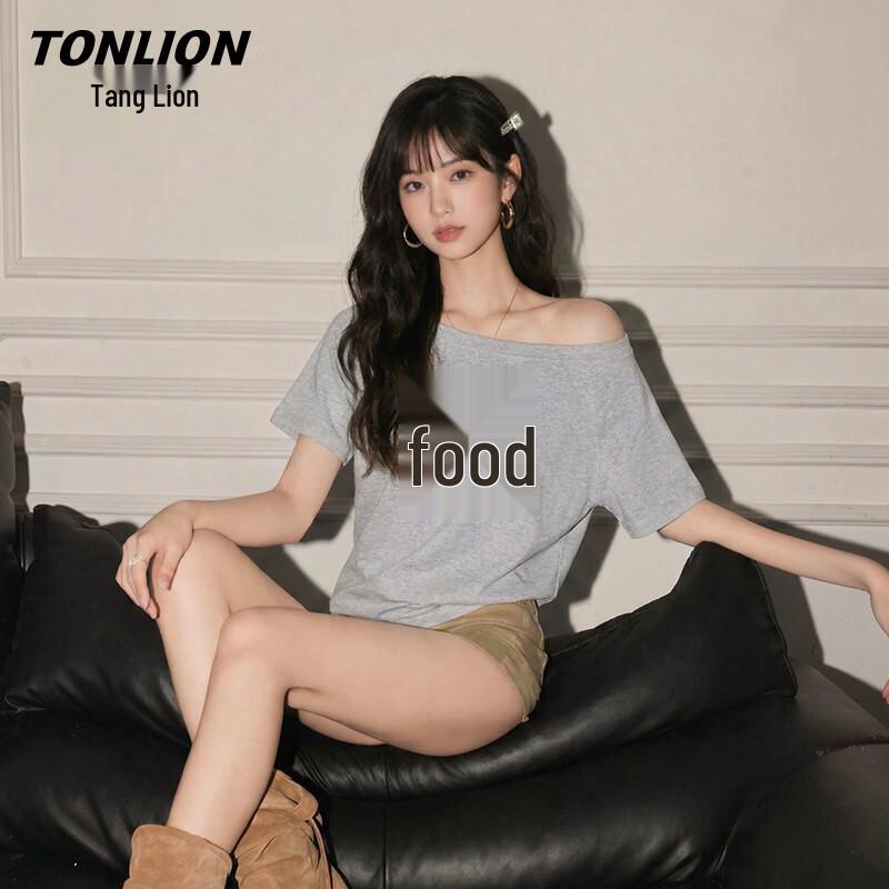 TonLion Women s Off-Shoulder Short Sleeve T-Shirt S