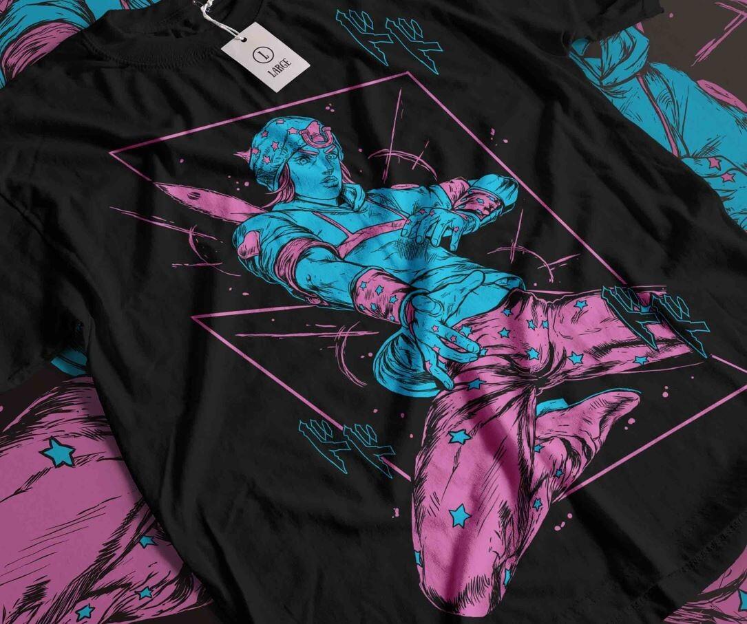 johny JoJo Bizarre T-shirt Jotaro KujoJoJo Bizarre Adventure Anime Shirt XXL