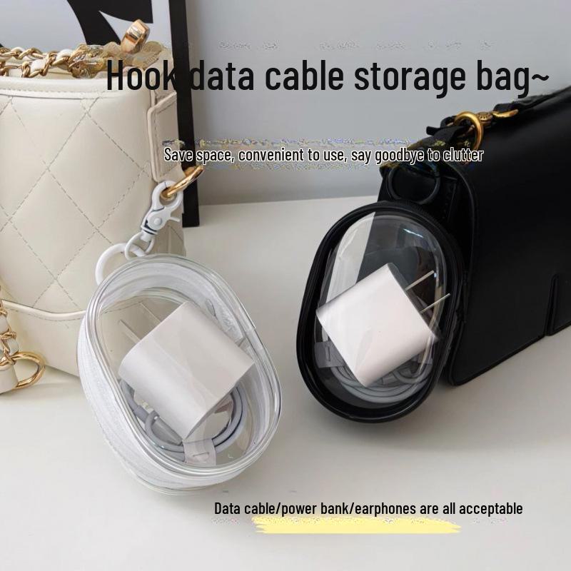 Portable Transparent Charging Cable & Earphone Storage Box