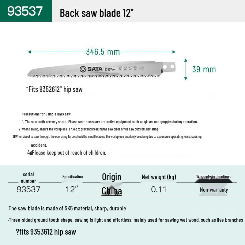 SATA Folding Hand Saw: Portable Woodworking and Garden Tool for Pruning and Cutting Trees