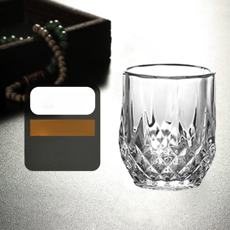 2pcs Shot Glass Set Baijiu Cup High Appearance for Restaurant Hotel High Foot Small Wine Cup Mini Cups Household Glass Wine Cup