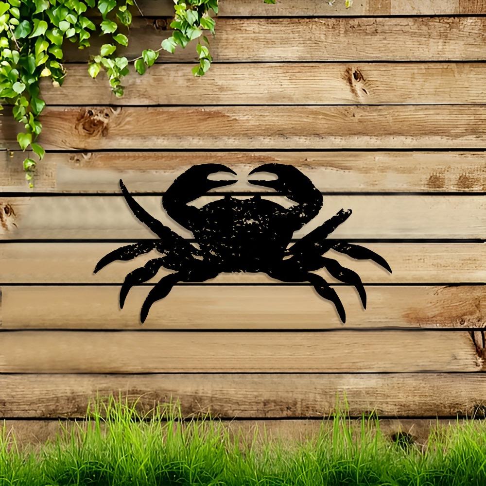 Stylish Metal Crab Wall Art, Wrought Iron Crab Sculpture for Living Room Bedroom Pub Cafe Indoor Outdoor Use, Animal Lover Gift
