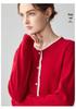 Lekasha Women's Sweet Cashmere Cardigan - Long Sleeve Round Neck Knitwear