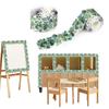 49ft Bulletin Board Border for Classroom Chalkboard Decoration, Plant Leaf Pattern Notice Board Border Trim Wall Decals