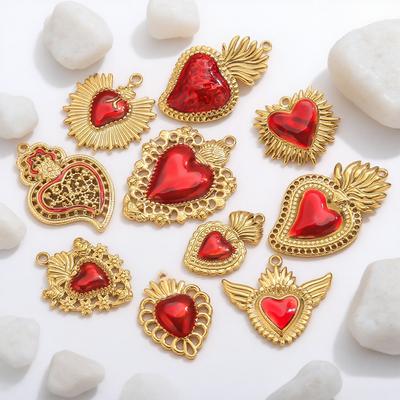 Yori 5Pcs 18K Gold PVD Plated Oil Drop Small Pendant Bracelet Necklace Creative DIY Pendant Accessories Wholesale Jewelry