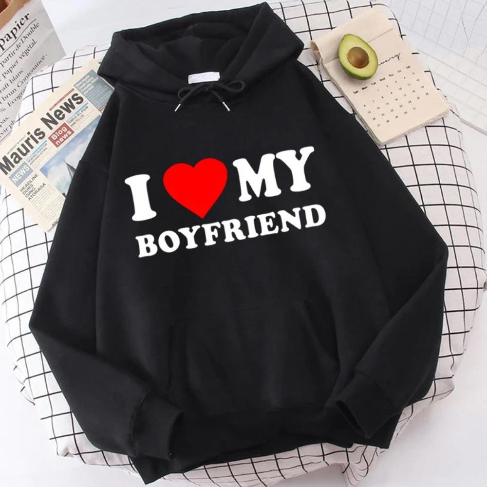 Valentine s Day I Love My Boyfriend Girlfriend Printed Hoodie Sweatshirt Harajuku S 2178₽