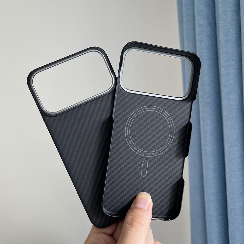 Compatible with Magsafe Carbon Fiber for IPhone 17/16/15 Pro Max Lens Protection Aramid Cover for IPhone 17 Pro Magnetic Case