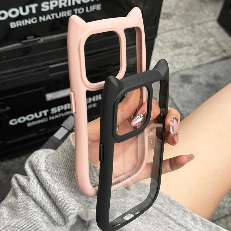 Phone Cases for iPhone 11 13 16 Pro Max iPhone 14 15 Pro Max 12 13 Pro Max 13 Pro 14 Pro Cute Cat Ear Shape Anti-fall Shockproof Wear-resistant