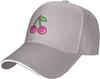 Cherry Fruit Print Baseball Cap Polyester Casual Adjustable Sandwich Brim Hat for Unisex
