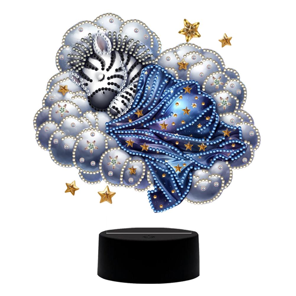 

Acrylic Double Sided Cat Decorative DIY 5D Diamond Lamp Diamond Painting Night Light Diamond Art Light Ornaments for Art Crafts зебра