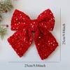 Christmas Decorative Knots 25x25cm Red Velvet Ribbon Bows Large Size Plush Bow Flower Craft Christmas Tree Ornaments Deco Noel