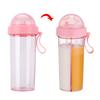 600ML Dual Drink Cup With Tubes Large Capacity Cup Portable Bottle Sport Tumbler  Outdoor Sports