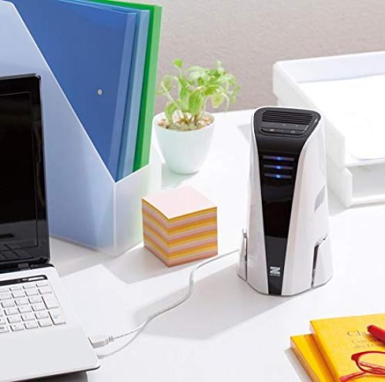 Saving Zenken Air Purifier with Electrostatic Dust Collection Filter Photocatalyst Mini Air Cleaner Pollen Quiet Energy Saving Small White [Power