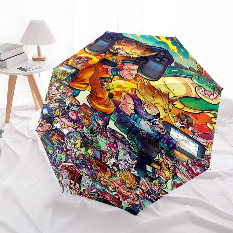 1pc Dragon Ball Z Automatic Folding Umbrella, 8 Bone Iron Frame, Portable for Fans, Travelers, Everyday Use, Gift Idea.Y062