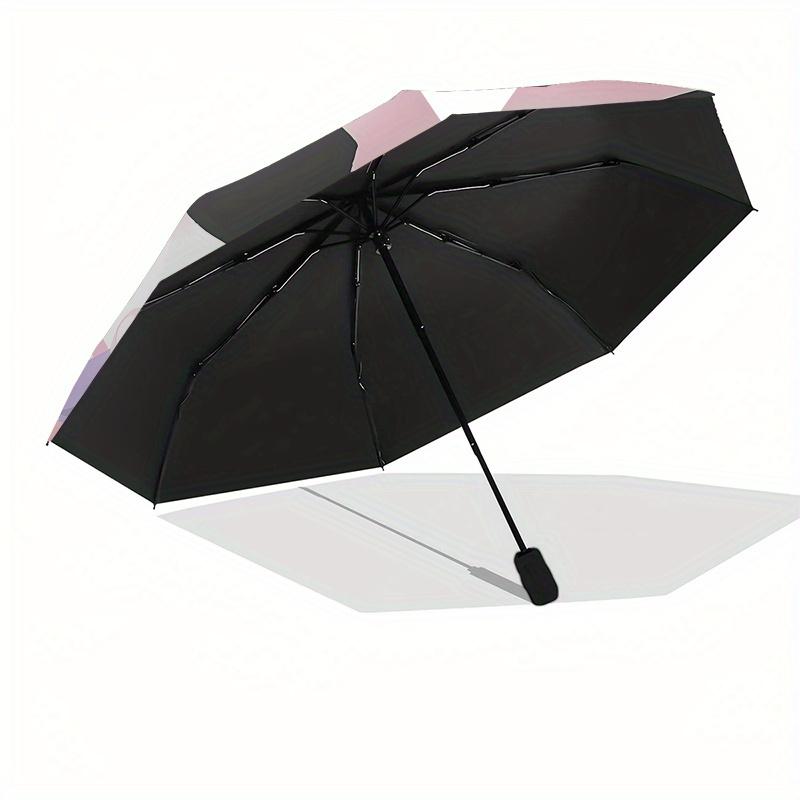 Kuromi,Ice Cream Automatic Folding Umbrella-Simple 8-Rib Design, Bright Cartoon Pattern, Durable Iron Frame, Suitable For Travel, Outdoor, B