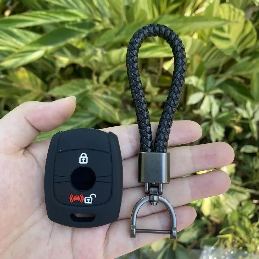 2 Buttons Silicone Car Key Case Fob Accessories for SsangYong Actyon Kyron Rexton Korando Key Chain Skin Protective Cover Set