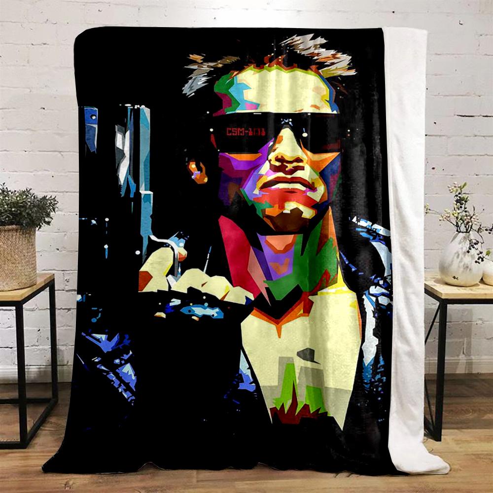 Colorful Pop Art Style Man with Glasses Warm Blanket - Flannel Blanket for Bedroom, Living Room, Sofa, and Nap.