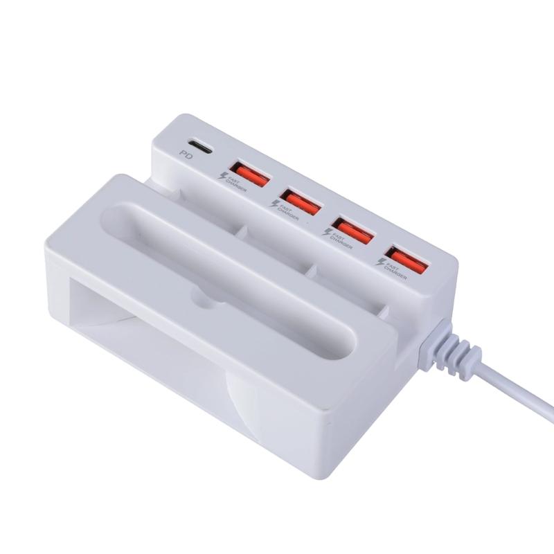 Multiple Port USB Hubs Converters with 4 USB and Type C Port Plus Phone Stand for Charging Multiple Devices