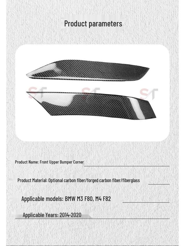BMW M3 F80 M4 F82/F83 için Karbon Fiber Ön Üst Köşe Kaplaması