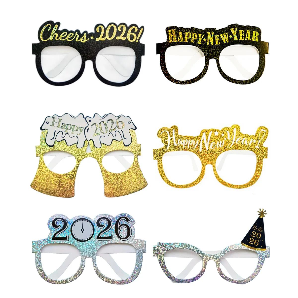 

6/12Pcs Latest Year Party Decoration Paper Glasses Happy Latest Year Eve Family Gathering Atmosphere Photo Decoration Props