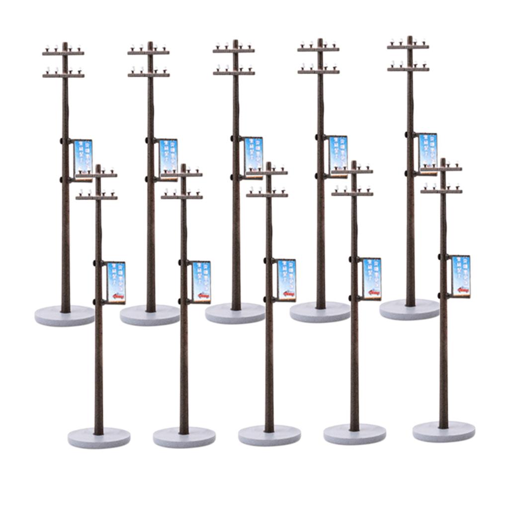 10 Stück Mini-Elektromast für Zugbahnen Mikro-Landschaft 1/100