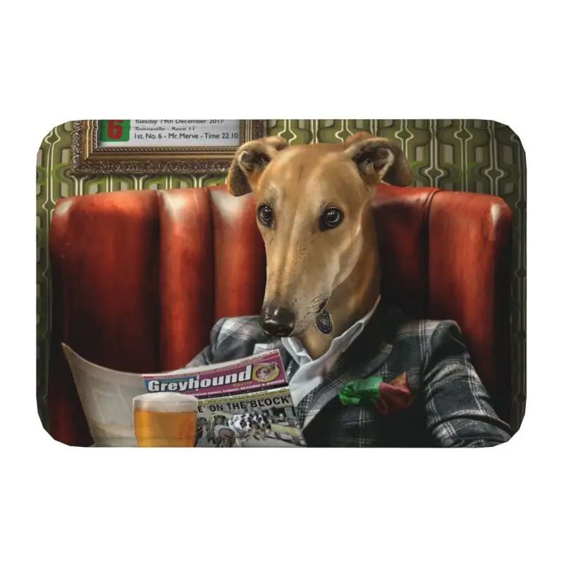 Personalized Vintage Whippet Greyhound Dog Doormat Mat Anti-Slip Hound Bath Kitchen Balcony Rug Carpet 40*60cm