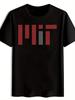 Black Short-Sleeve T-shirt with Modern US University Logo Print - Casual Crew Neck