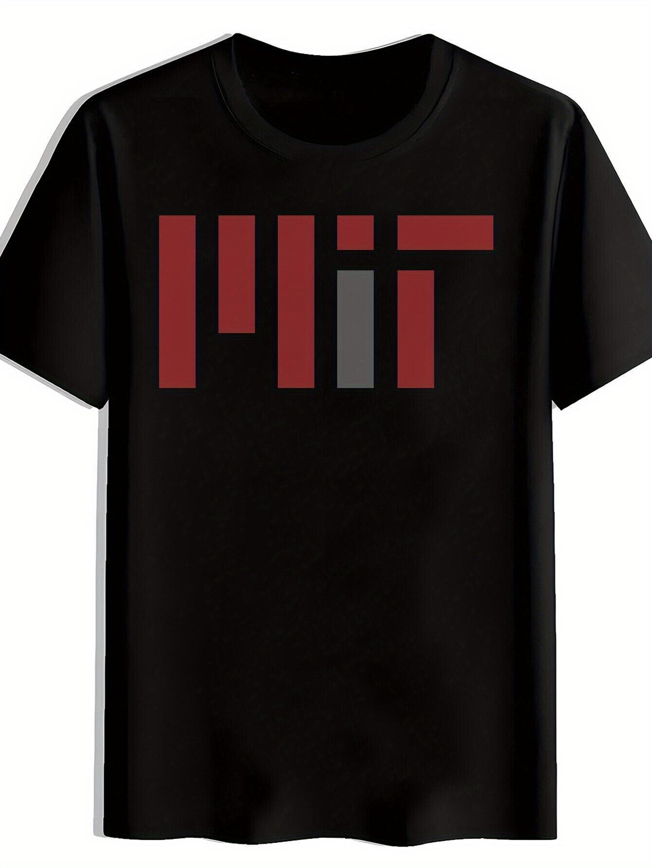 Black Short-Sleeve T-shirt with Modern US University Logo Print - Casual Crew Neck XXL